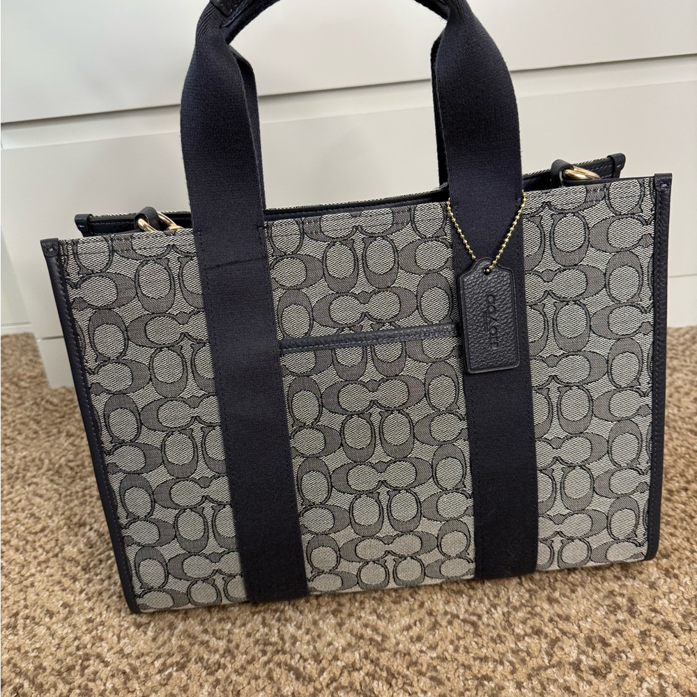 Coach Signature Canvas Tote Navy - Picture 3 of 12